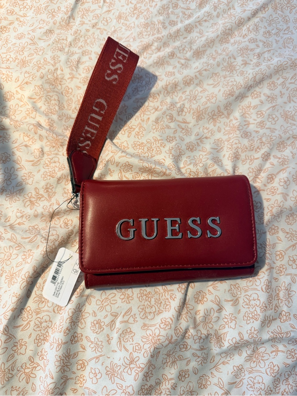 GUESS Red Leather Wristlet Wallet